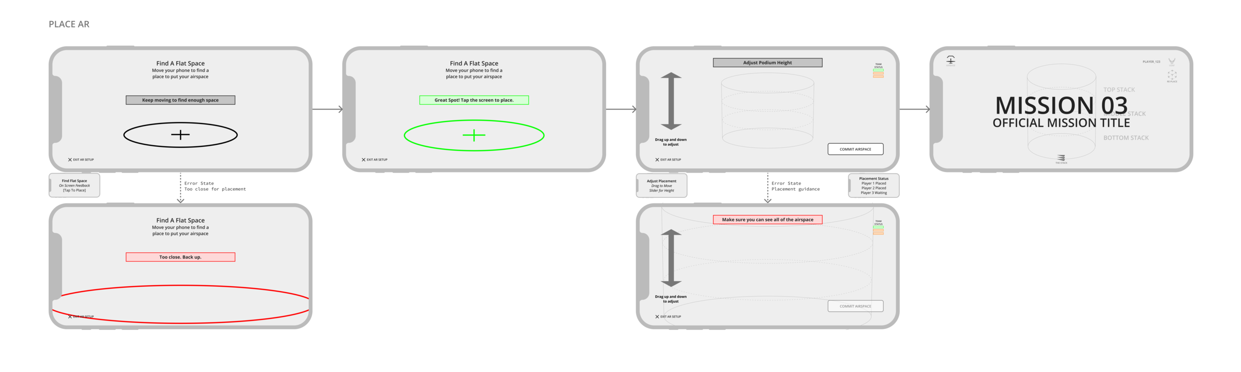 Setup, place AR space